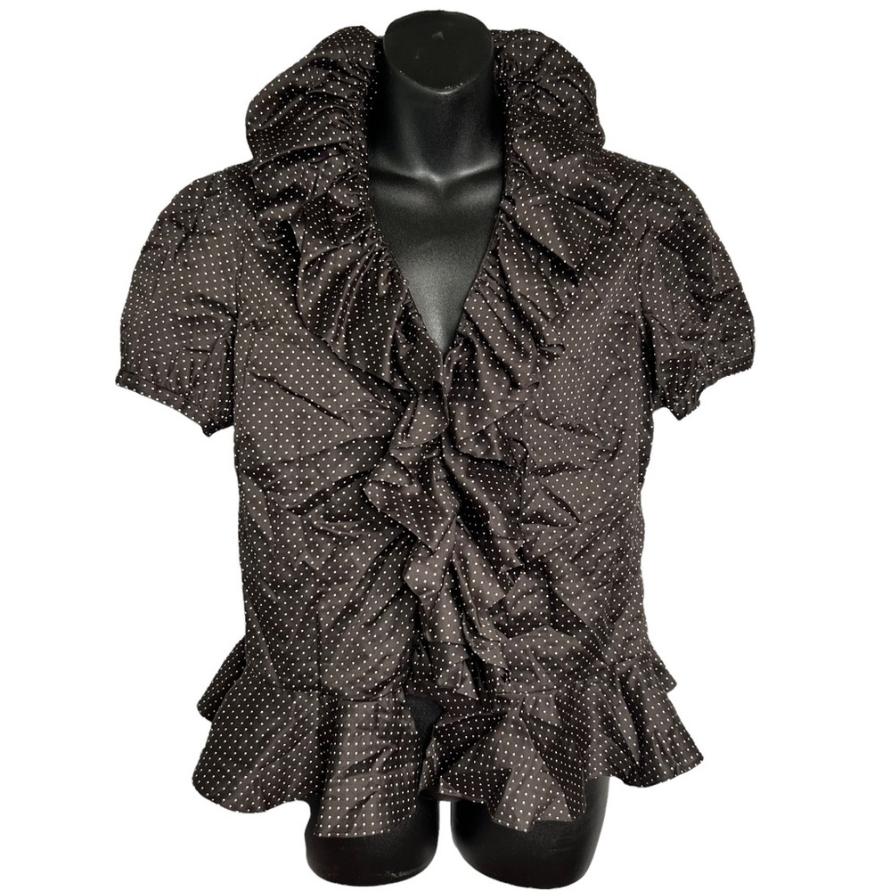 Ralph Lauren RUFFLE BUTTON DOWN BLOUSE L NWОT $140
